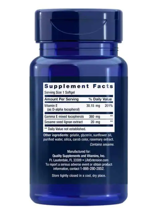 Gamma E Mixed Tocopherols Enhanced vitamin E benefits with sesame lignan