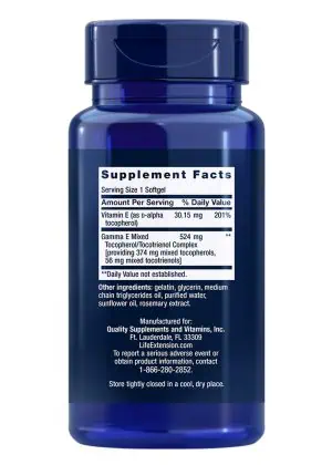 Gamma E Mixed Tocopherols & Tocotrienols Complete spectrum of vitamin E for antioxidant protection