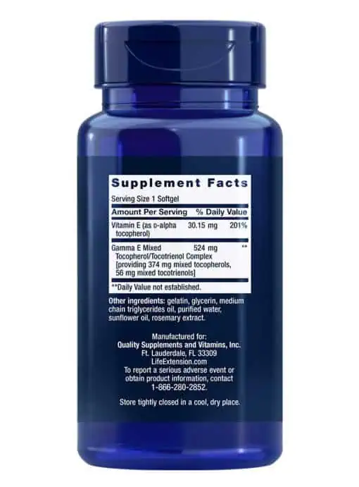 Gamma E Mixed Tocopherols & Tocotrienols Complete spectrum of vitamin E for antioxidant protection