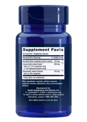 Herbal Sleep PM Lemon balm, honokiol & chamomile extracts benefit healthy sleep