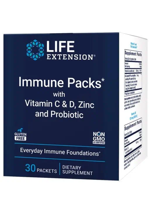 Immune Packs with Vitamin C & D, Zinc and Probiotic Immune health support, multi-nutrient, convenient daily packaging