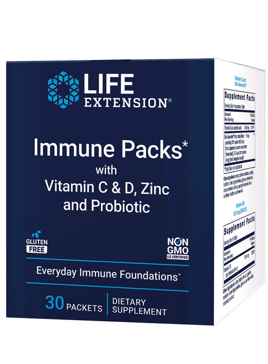 Immune Packs with Vitamin C & D, Zinc and Probiotic Immune health support, multi-nutrient, convenient daily packaging