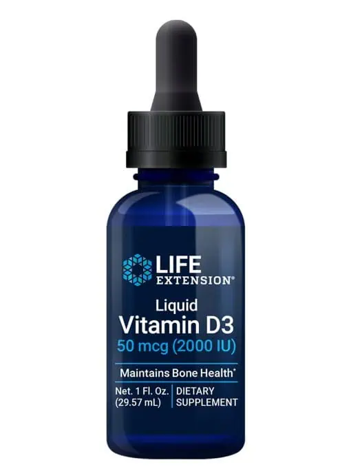 Liquid Vitamin D3 50 mcg (2000 IU), Immune, bone & whole body health, unflavored liquid