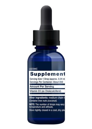 Liquid Vitamin D3 50 mcg (2000 IU), Immune, bone & whole body health, unflavored liquid