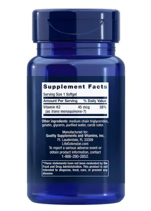 Low Dose Vitamin K2 MK-7 Convenient, once-daily source of Vitamin K2 as MK-7