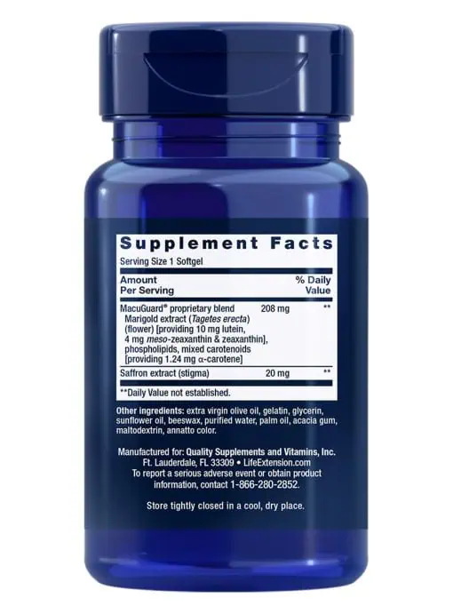 MacuGuard Ocular Support with Saffron by Life Extension