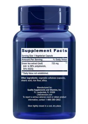 Lightly Caffeinated Mega Green Tea Extract More healthy EGCG polyphenol than several cups of green tea