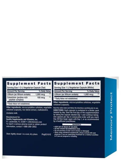 Memory Protect Memory support, cognition, advanced formula