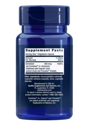 Optimized Chromium with Crominex® 3+ Maintain healthy glucose metabolism.