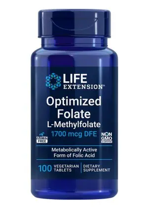 Optimized Folate L-Methylfolate 1700 mcg DFE Heart & brain health, healthy homocysteine levels