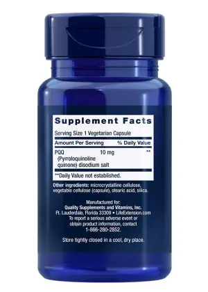 PQQ Pyrroloquinoline Quinone Promotes the growth of new cellular mitochondria