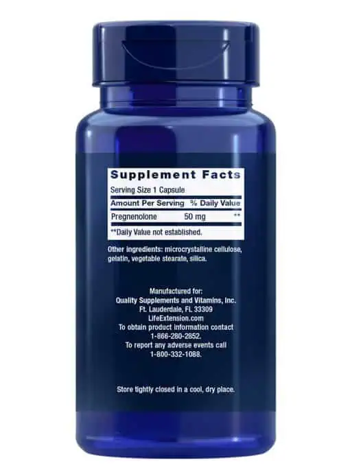 Pregnenolone Promotes memory health & brain plasticity by Life Extension