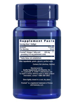 Provinal Purified Omega-7 420mg by Life Extension