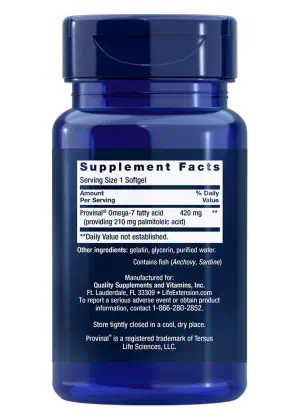Provinal Purified Omega-7 420mg by Life Extension
