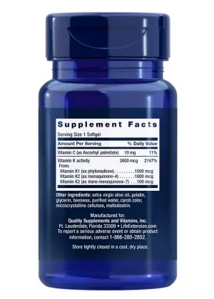 Super K Vitamin K supplement with K1 and two forms of K2