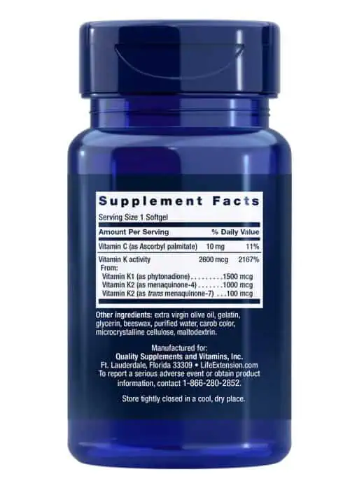 Super K Vitamin K supplement with K1 and two forms of K2