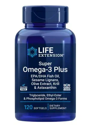 Super Omega-3 Plus EPA/DHA Fish Oil, Sesame Lignans, Olive Extract, Krill & Astaxanthin Heart & brain health, inflammation health support, advanced formula