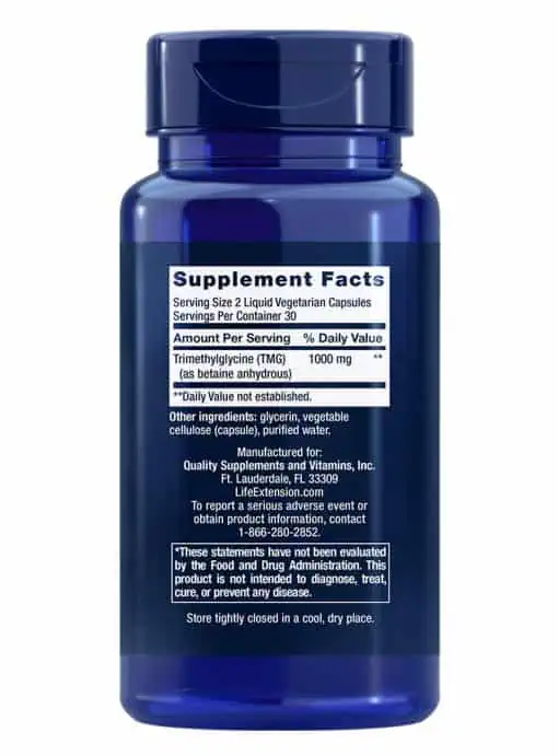 TMG Encourages healthy homocysteine levels
