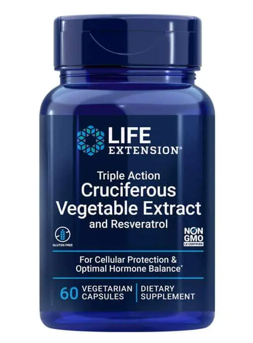 Triple Action Cruciferous Vegetable Extract and Resveratrol Supports cellular protection and optimal hormone balance