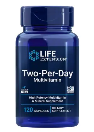 Two-Per-Day Multivitamin Packed with over 25 vitamins, minerals & extracts, two-month supply