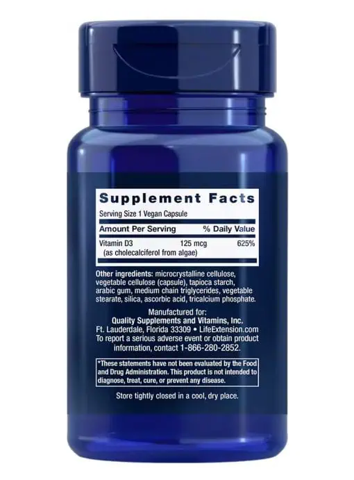 Vegan Vitamin D3 Immune, bone & whole body health, from algae, high potency