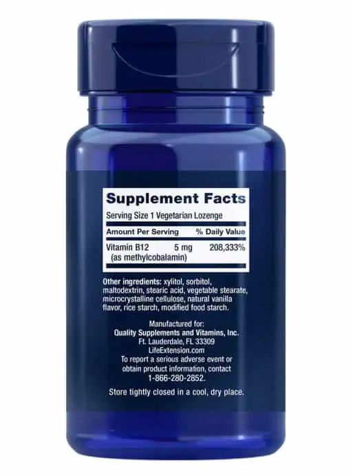 Vitamin B12 Methylcobalamin by Life Extension