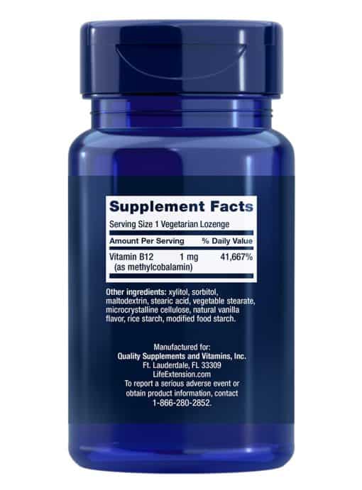 Vitamin B12 Methylcobalamin Energy, brain & nerve support, bioactive, quick-dissolving