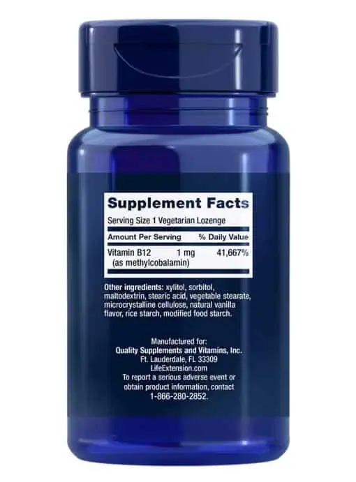 Vitamin B12 Methylcobalamin Energy, brain & nerve support, bioactive, quick-dissolving