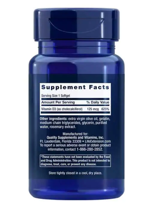 Vitamin D3 125 mcg by Life Extension