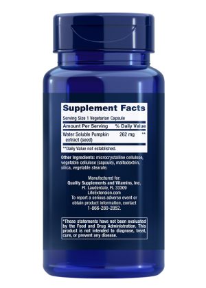 Water-Soluble Pumpkin Seed Extract Promotes prostate & urinary tract health