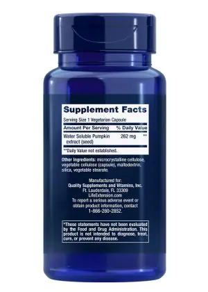 Water-Soluble Pumpkin Seed Extract Promotes prostate & urinary tract health