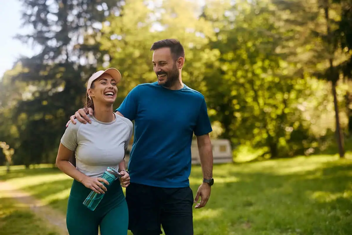 Couple working out together.
