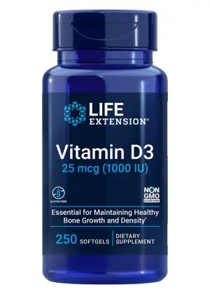 Vitamin D3 1,000IU 250 softgels by Life Extension