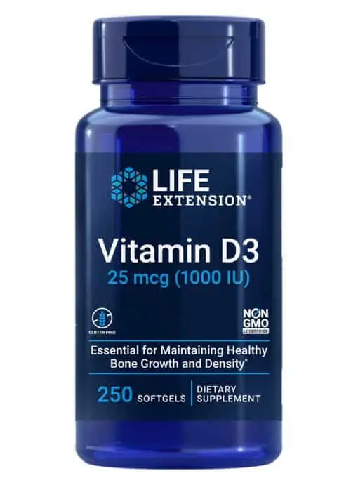 Vitamin D3 1,000IU 250 softgels by Life Extension