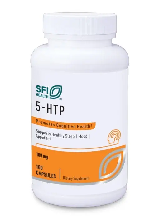 SFI Health 5-HTP 100mg - Supplement from Griffonia simplicifolia for mood, sleep, and appetite support.