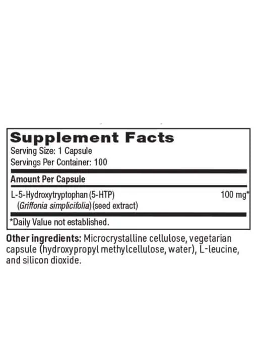 SFI Health 5-HTP 100mg - Supplement from Griffonia simplicifolia for mood, sleep, and appetite support.