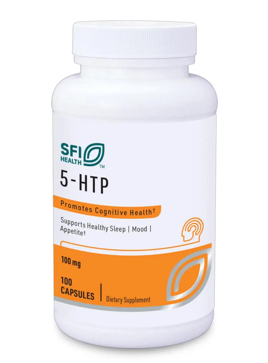 SFI Health 5-HTP 100mg - Supplement from Griffonia simplicifolia for mood, sleep, and appetite support.