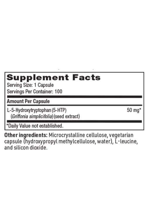SFI Health 5-HTP 50mg - Supplement from Griffonia simplicifolia for mood and sleep support.