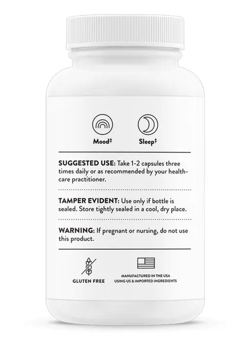 Thorne 5-Hydroxytryptophan (90 Capsules) - 5-HTP and B6 supplement for mood, stress, and sleep support.
