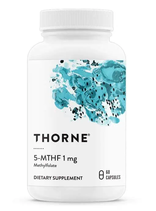 Thorne 5-MTHF - Active 1mg folate supplement for mood, heart, and methylation support.