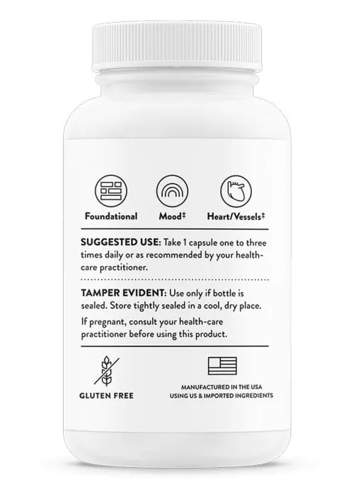 Thorne 5-MTHF - Active 1mg folate supplement for mood, heart, and methylation support.