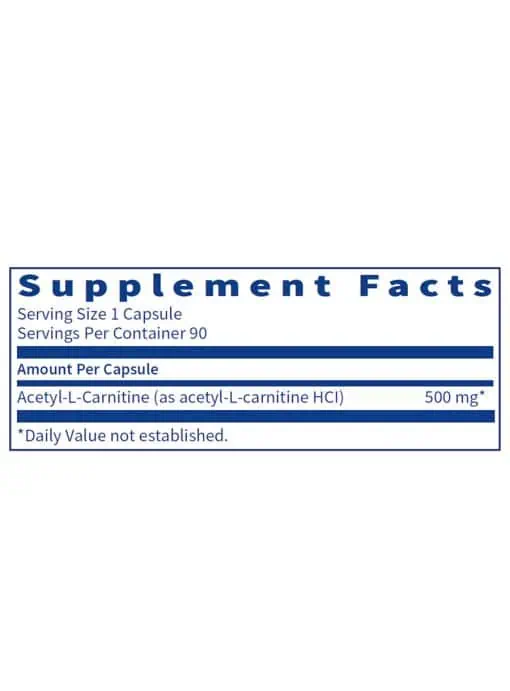 SFI Health Acetyl-L-Carnitine - 500mg ALCAR supplement for brain and nerve function support.