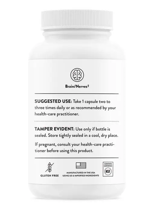 Thorne Carnityl (60 Capsules) - 500mg Acetyl-L-Carnitine supplement for brain, nerve, and mitochondrial support.