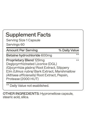 Acid Restore with Betaine and HCL Facilitates and supports gastric acidity