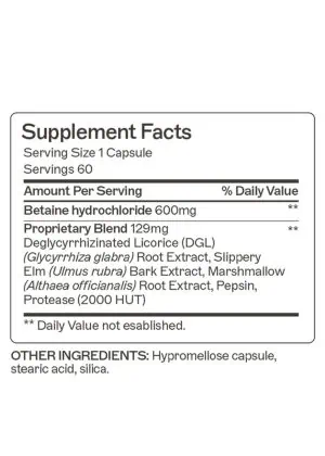 Acid Restore with Betaine and HCL Facilitates and supports gastric acidity