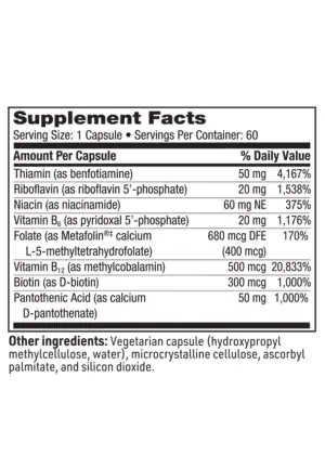 SFI Health Active B Complex - High-potency, activated B-vitamin formula with Metafolin and methylcobalamin.