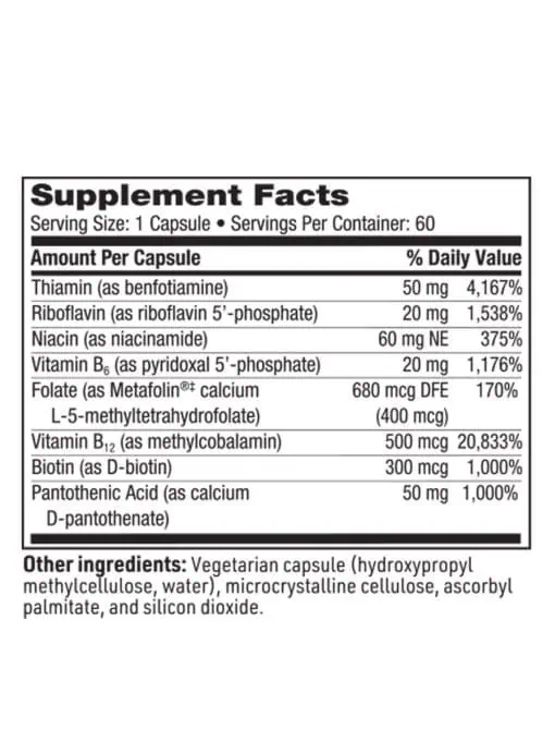 SFI Health Active B Complex - High-potency, activated B-vitamin formula with Metafolin and methylcobalamin.