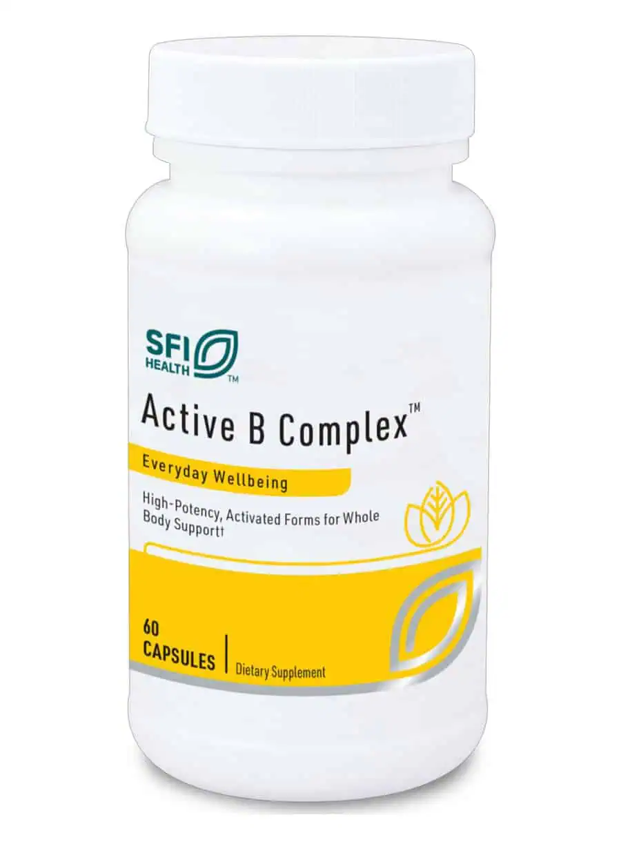 SFI Health Active B Complex - High-potency, activated B-vitamin formula with Metafolin and methylcobalamin.