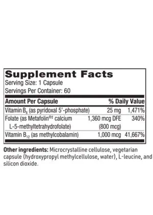 SFI Health Active B Trio - Bioactive B6, Folate (Metafolin), and B12 for methylation support.