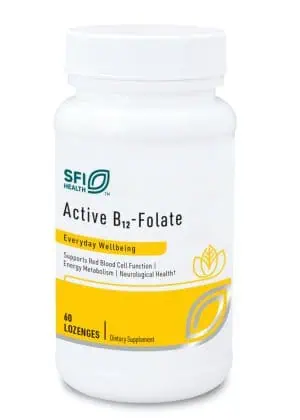 SFI Health Active B12-Folate - Lozenge with Metafolin Folate and Methylcobalamin B12 for neurological support.